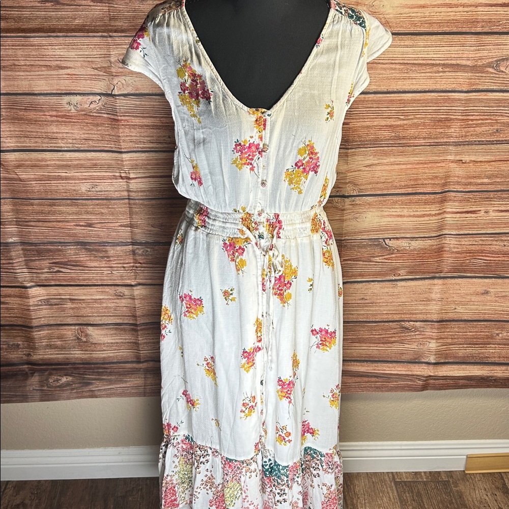 Floral Button Front Midi Dress | Boho Cottagecore Summer - Picture 2 of 3